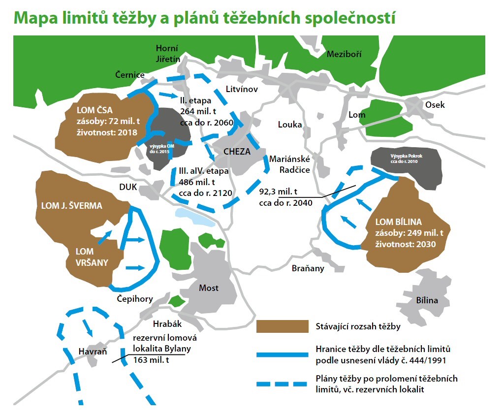 Mapa těžebních limitů